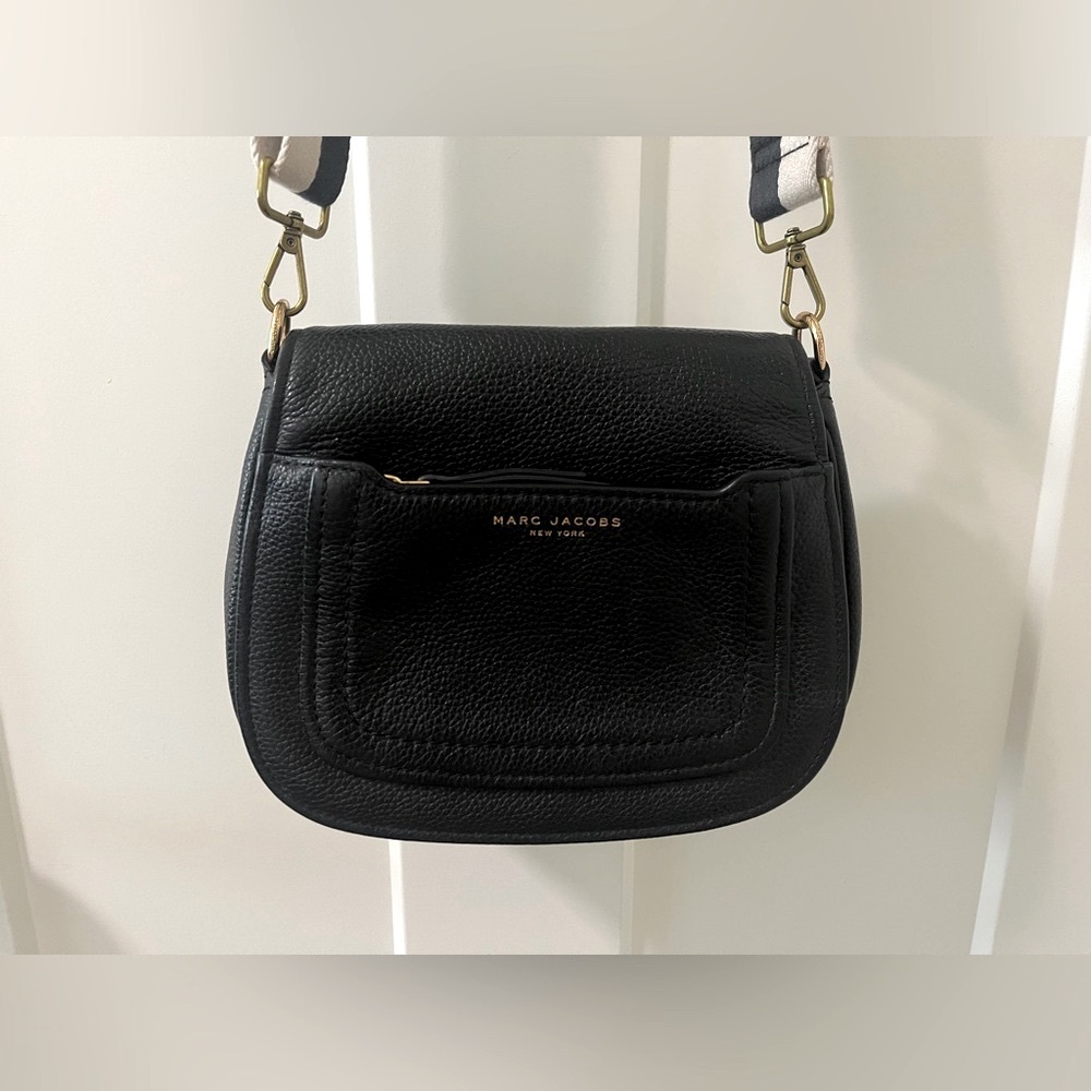 Marc Jacobs Empire City Crossbody Messenger Leather Bag Black